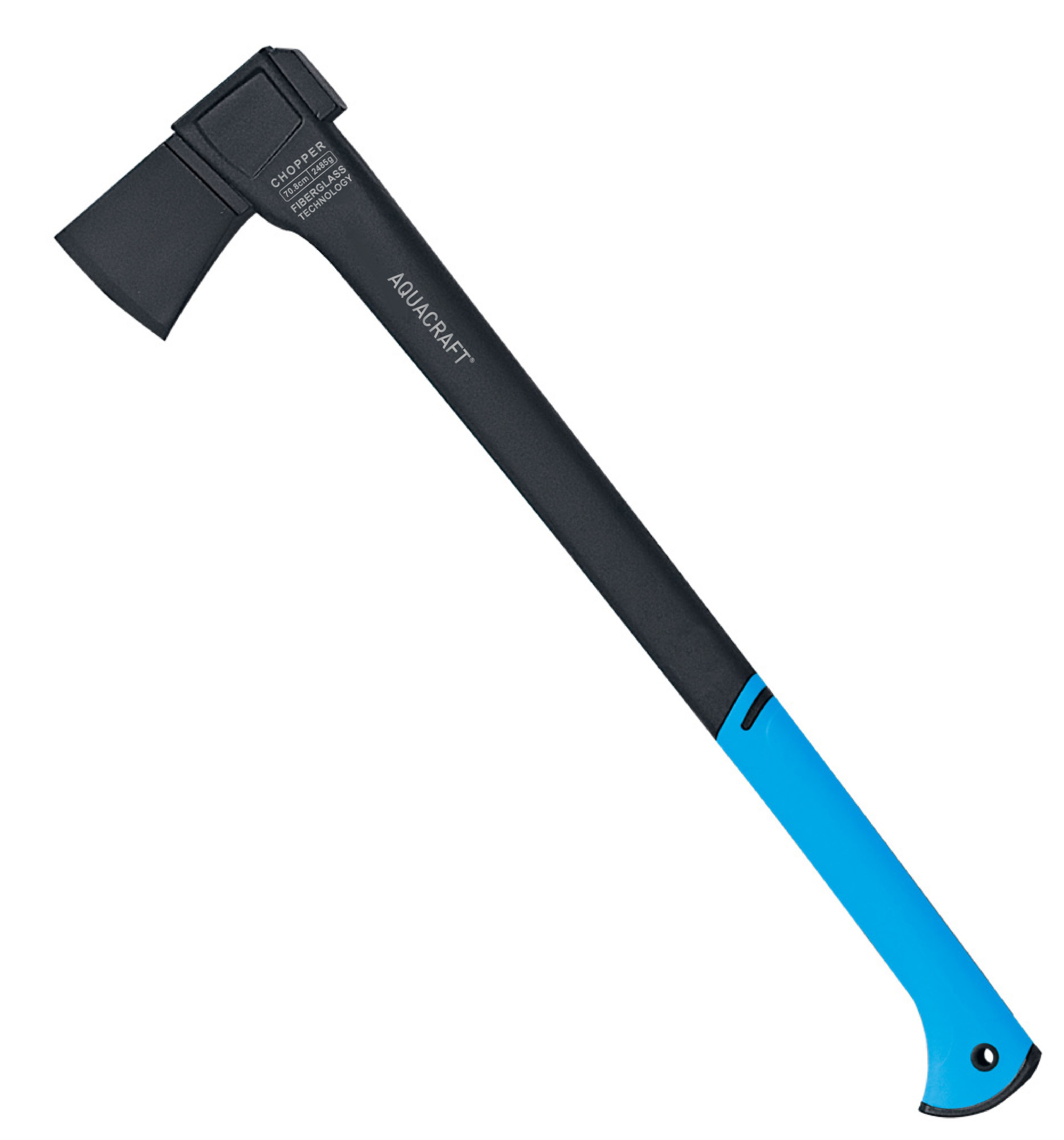 Wedge-shaped wood splitting axe for outdoor use
